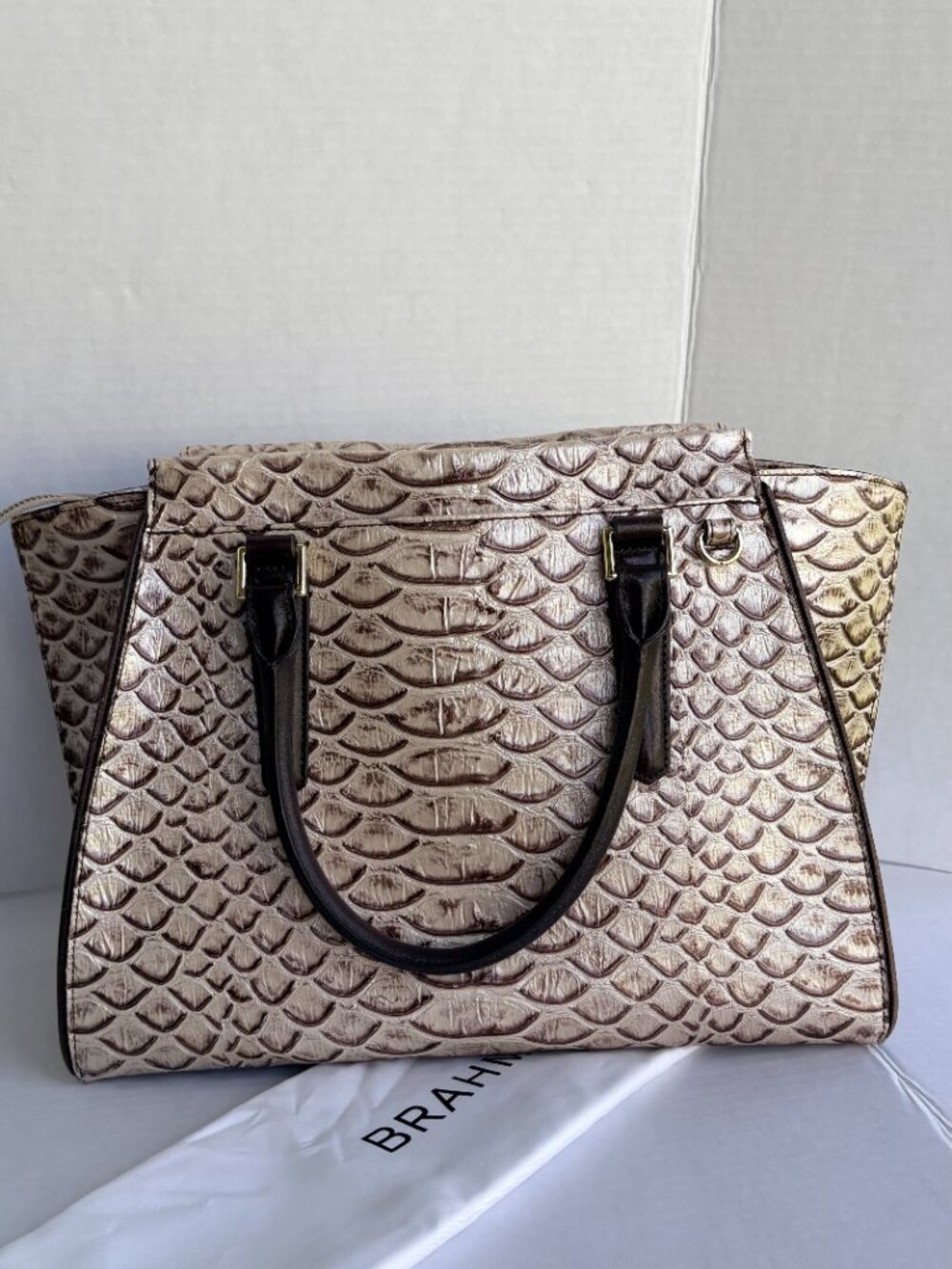 Authentic Brahmin Medium Asher Silver Living Melbourne Tote - Picture 3 of 6